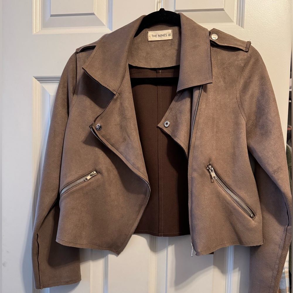 Women's Tan Faux-suede Jacket